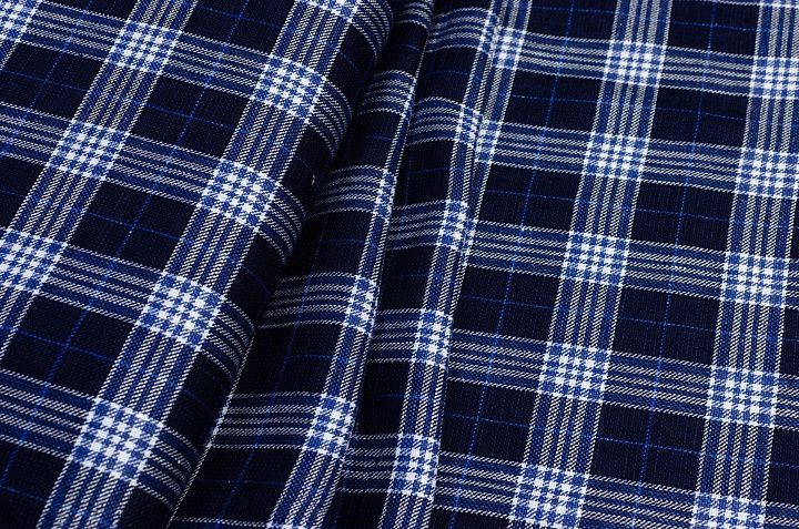 Костюмная клетка (н) сине-бело-голубая Kiton - итальянские ткани Тессутидея арт. 05-3210