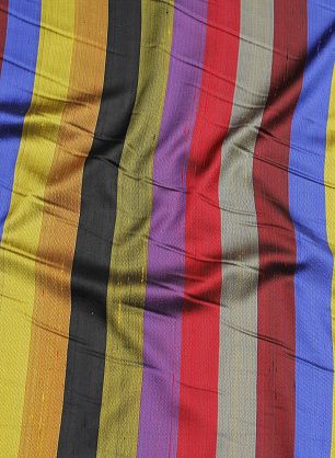 Шелк шантунг (н) красно-сине-желтые жаккардовые полосы - в интернет-магазине тканей Тессутидея арт. 10-3188