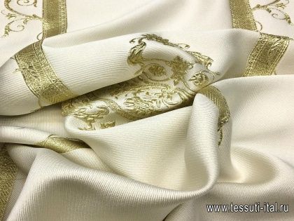 Жаккард с люрексом купон (1,72м) (н) золотой орнамент на айвори ALBERTA FERRETTI - итальянские ткани Тессутидея арт. 03-5248