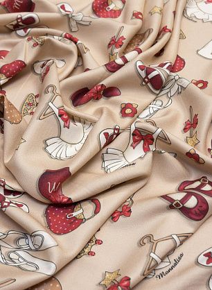 Плательная (н) детский принт на бежевом в стиле Monnalisa - в интернет-магазине тканей Тессутидея арт. 04-1266