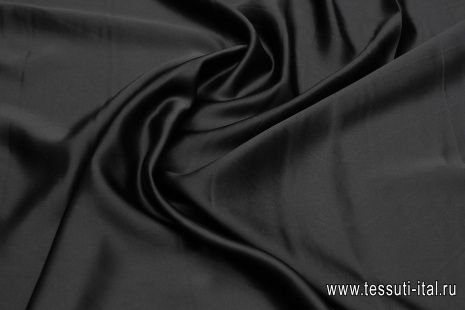 Шелк атлас (о) черный 22 мом - итальянские ткани Тессутидея арт. 10-3412