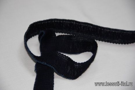 Тесьма джинсовая бахрома темно-синяя ш-2,5см - итальянские ткани Тессутидея арт. 01-3272