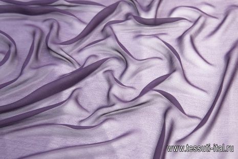 Шифон (о) темно-фиолетовый - итальянские ткани Тессутидея арт. 10-1100