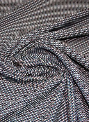 Трикотаж фактурный (н) черно-сине-бежевый  - в интернет-магазине тканей Тессутидея арт. 13-1059