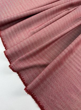 Костюмная кашемир+шелк 240 г/м (н) красно-молочная елочка - в интернет-магазине тканей Тессутидея арт. 05-5216