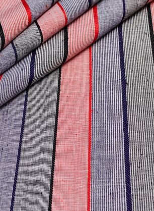 Плательная (н) красно-бело-сине-черная стилизованная полоска - в интернет-магазине тканей Тессутидея арт. 03-5672