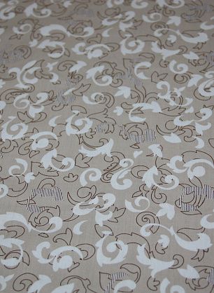 Сорочечная стрейч (н) растительный орнамент на бежевом ш-150см - в интернет-магазине тканей Тессутидея арт. 01-3336
