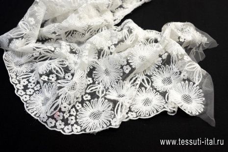 Кружево (о) белое в стиле Scervino - итальянские ткани Тессутидея арт. 03-6230