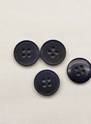Пуговица пластик 4 прокола d-15мм темно-синяя - в интернет-магазине тканей Тессутидея арт. F-6765