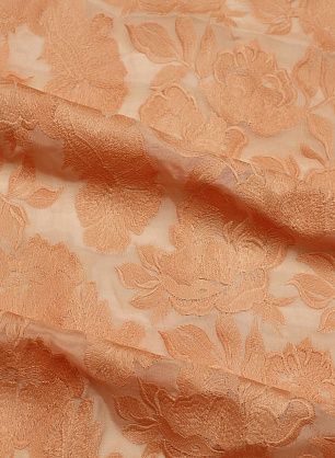 Вышивка на маркизете (о) персиковая - в интернет-магазине тканей Тессутидея арт. 10-4623