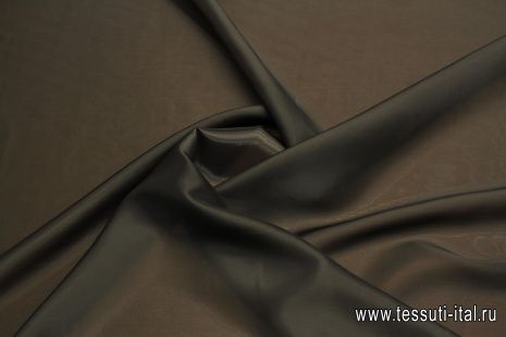 Подкладочная купра стрейч (о) темно-коричневая - итальянские ткани Тессутидея арт. 08-1482