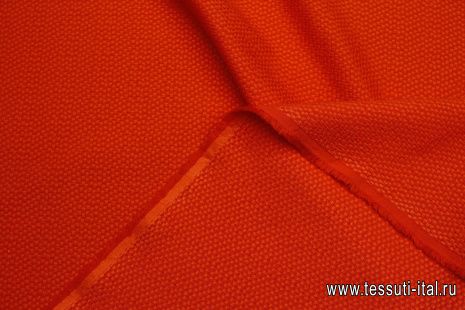 Жаккард пике (о) ярко оранжевый - итальянские ткани Тессутидея арт. 03-7046
