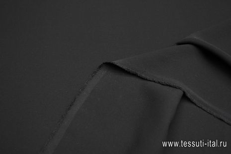 Крепдешин дабл (о) черный - итальянские ткани Тессутидея арт. 10-3263