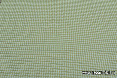 Костюмная (н) мятно-горчичная гусиная лапка - итальянские ткани Тессутидея арт. 05-4358