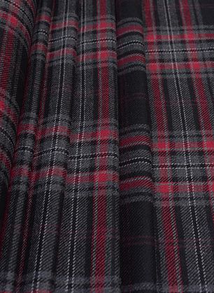 Костюмная (н) черно-красно-серая клетка - в интернет-магазине тканей Тессутидея арт. 05-4204