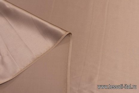 Шелк атлас (о) светло-коричневый - итальянские ткани Тессутидея арт. 10-2348