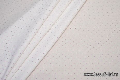 Сорочечная (н) розовые вкрапления на белом - итальянские ткани Тессутидея арт. 01-5489