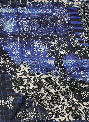 Хлопок (н) белый орнамент на темно-синем - в интернет-магазине тканей Тессутидея арт. 01-7532