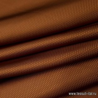 Подкладочная жаккардовая (о) светло-коричневая  в мелкий ромб - итальянские ткани Тессутидея арт. 07-1126