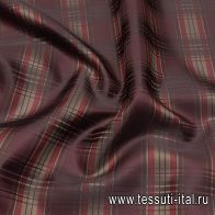 Тафта (н) бордово-красно-бежевая клетка - итальянские ткани Тессутидея арт. 03-6793