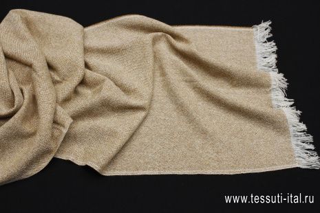 Палантин бежево-коричневый 180*40см - итальянские ткани Тессутидея арт. F-6476