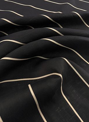 Лен 165 г/м (н) молочная полоска на черном - в интернет-магазине тканей Тессутидея арт. 16-1134