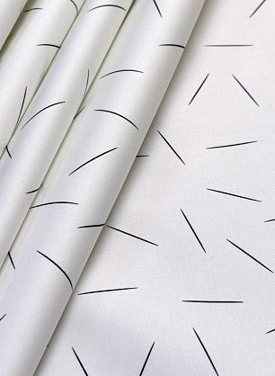 Хлопок костюмный (н) черные линии на белом - в интернет-магазине тканей Тессутидея арт. 01-5260