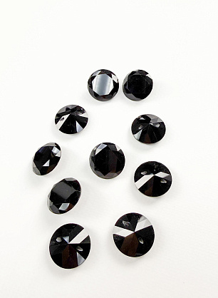 Пуговица стеклянная граненая на ножке d-20мм черная - итальянские ткани Тессутидея.