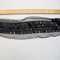 Аппликация черная на сетке атлас - итальянские ткани Тессутидея арт. F-0207
