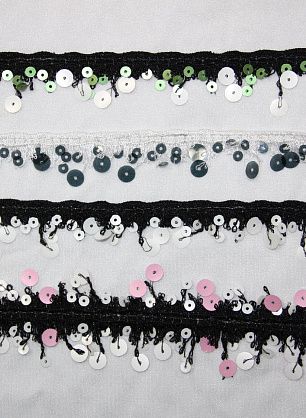 Тесьма с паетками  ш-3см в ассортименте - в интернет-магазине тканей Тессутидея арт. F-2320