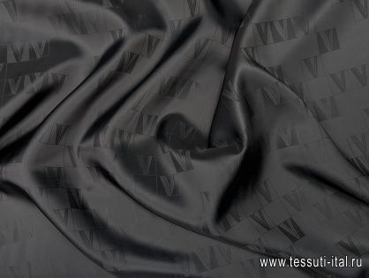 Подкладочная жаккардовая (о) темно-синяя - итальянские ткани Тессутидея арт. 08-1355