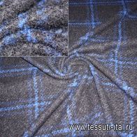 Пальтовая букле (н) черно-синяя - итальянские ткани Тессутидея арт. 09-0838