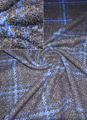 Пальтовая букле (н) черно-синяя - в интернет-магазине тканей Тессутидея арт. 09-0838