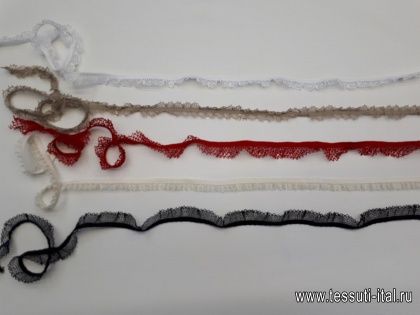 Резинка кружевная (о) красная, белая, черная, бежевая, молочная ш-2-2,5см - итальянские ткани Тессутидея арт. F-4106