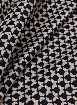 Плательная дабл с люрексом (н) черно-бежевый орнамент - в интернет-магазине тканей Тессутидея арт. 03-5566