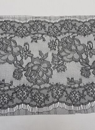 Кружево с люрексом (о) черное ш-22см Solstiss  - итальянские ткани Тессутидея 03-1550