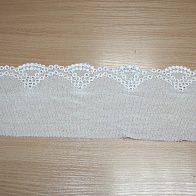 Кружево на сетке (н) бело-молочное ш-12,5см - итальянские ткани Тессутидея арт. 03-2807