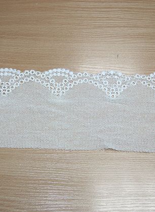 Кружево на сетке (н) бело-молочное ш-12,5см - в интернет-магазине тканей Тессутидея арт. 03-2807