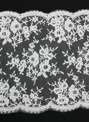 Кружево расшитое стеклярусом (о) айвори ш-30см Solstiss - в интернет-магазине тканей Тессутидея арт. 03-3845