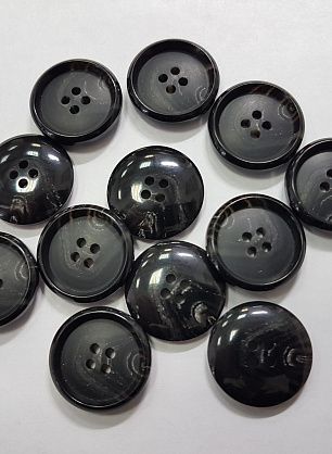Пуговица пластик 4 прокола d-22мм черная меланжевая - в интернет-магазине тканей Тессутидея арт. F-5212