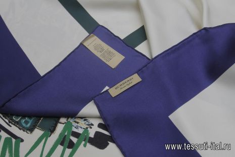Платок 90*90см сине-зеленый - итальянские ткани Тессутидея арт. F-6235