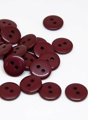 Пуговица пластик 2 прокола d-11мм бордовая - в интернет-магазине тканей Тессутидея арт. F-4672