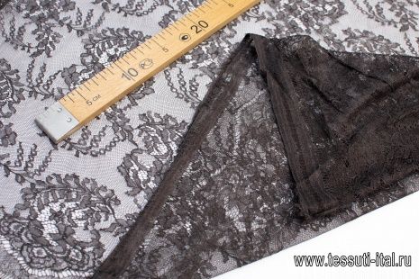 Кружевное полотно (о) коричневое в стиле Valentino - итальянские ткани Тессутидея арт. 10-0629