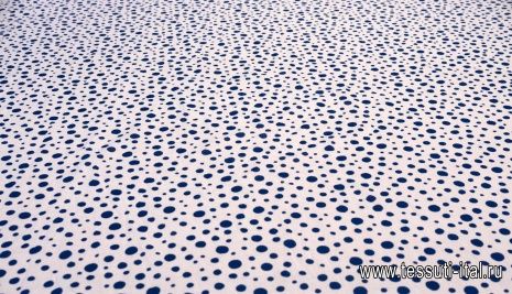 Батист (н) синий горох на белом - итальянские ткани Тессутидея арт. 01-5258