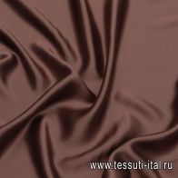 Шелк атлас (о) темно-коричневый - итальянские ткани Тессутидея арт. 10-2958