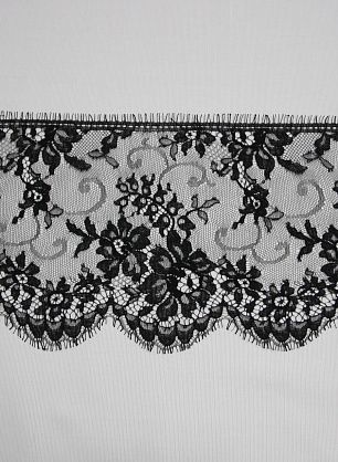 Кружево шантильи (о) черное ш-16см Sophie Hallette - в интернет-магазине тканей Тессутидея арт. 03-3552