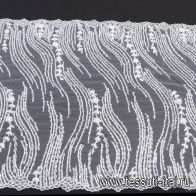 Кружевное полотно  расшитое бисером и пайетками (о) белое - итальянские ткани Тессутидея арт. 03-6672