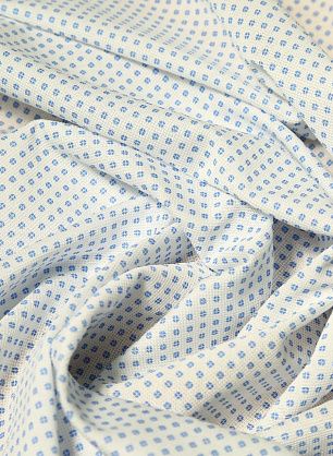 Трикотаж хлопок (н) мелкий голубой орнамент на белом - в интернет-магазине тканей Тессутидея арт. 14-1441