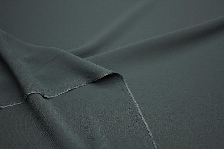 Плательная кади стрейч 290 г/м (о) сине-серая - итальянские ткани Тессутидея арт. 03-6848
