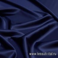 Шелк атлас стрейч (о) темно-синий - итальянские ткани Тессутидея арт. 10-1610